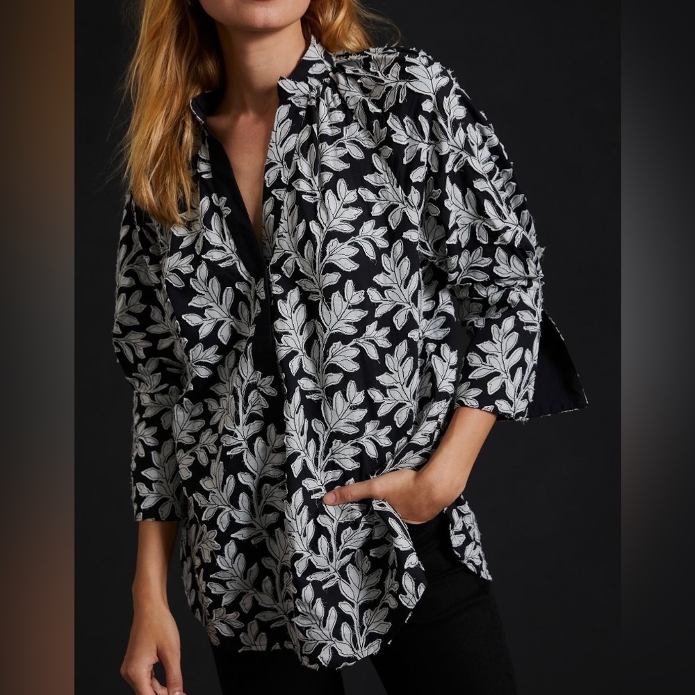 Anthropologie Popover Oversized Cotton Shirt